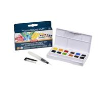 DERWENT Inktense - Palette de Peintures Aquarelles 1 avec 12 Demi-Godets de Peinture, Idéale pour Peindre sur Papier et Tissu, Qualité Professionnelle, Format Voyage, 2306243