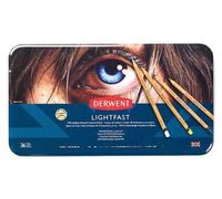 DERWENT Lightfast crayons de couleur à l'huile, 36pcs dans une boîte en métal