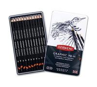 Derwent Metallic Box 9b-h Graphite Pencil 12 Units Noir Enfants