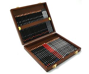 Derwent Sketching Collection - Set de 48 Crayons dans un Coffret en Bois, Qualité Professionnelle, 0700759