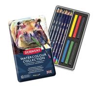 Derwent Watercolour Collection - Set Découverte de 12 Crayons & Craies Aquarellables, Inktense Inclus, Qualité Professionnelle, 0700303
