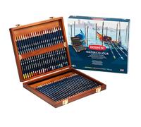 Derwent Crayons aquarellables Watercolour 48 pièces Coffret en bois Qualité professionnelle 0700758
