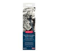 Derwent Watersoluble Sketching - Set de 6 Crayons à Croquis Aquarellables, 3 Degrés de Dureté (HB, 4B et 8B), Taille-Crayon Inclus, Qualité Professionnelle, 0700837