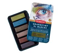 Derwent - Xl Graphitint - Boîte Métal 6 Blocs Graphite + Pigments Aqu