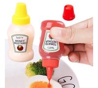Derwrtup Petits récipients à Sauce avec Couvercle, Mini Bouteilles à Presser pour épices, Mini Bouteilles de Sauce pour boîte à Lunch, récipient Polyvalent pour sauces de qualité Alimentaire pour