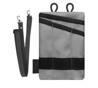 Derwrtup Sac de rangement zippé avec bandoulière, gris clair | Porte-monnaie pour petits outils, espèces, clés, stylo, lampe de poche, travail, voyage et port quotidien