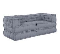 Ensemble de canapés modulaires vidaXL, 2 pièces, gris, 140 x 70 x 56 cm, tissu