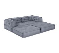 Des Poufs Modulaires Vidaxl En Tissu Gris - 2 Pièces Gris