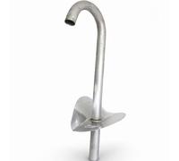 Des Temps Toits - Crosse TV Aluminium Ø40mm - Passe-Câble Toit Plat Col de Cygne - Platine 280x280mm Tube 15/10ème - Conforme DTU 43.1 - Fabriqué en France