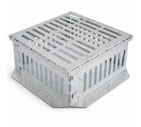 Des Temps Toits - Pare-Gravier Galvanisé 300x300mm H.75mm - Couvercle Démontable - Perçages 60x8mm - Toit Plat Toiture Terrasse - Fabriqué en France