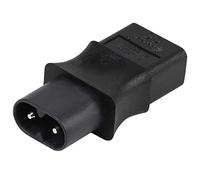 Desattot Adaptateur secteur IEC C8-C9 avec mise à terre standard | Mise à la terre standard assure une connexion sûre pour convertisseur C8 à C9, corps en plastique noir, 6A 250V.