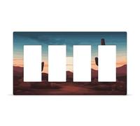 Desert With Cactus Outlet Cover Exquis Durable Decorative Wall Plate Premium Polycarbonate Thermoplastique 4 Gang Face Cover Fashion Hidden Screw Light Switch Cover
