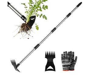 Désherbeur 2-en-1 - Outil de Jardin à Long Manche de 148 cm, Outil Ergonomique pour désherber sans Effort et sans se baisser, adapté au Jardin, à la Cour, à la terrasse et à la pelouse