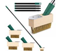 Désherbeur à mousse - Brosse à mauvaises herbes - Manche 120 cm - 3 têtes interchangeables - Grattoir