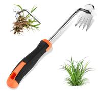 Desherbeur Manuel, Arrache Mauvaise Herbe Poignée en Caoutchouc, Désherbeurs Manuels, Scarificateur Manuel Couteau Désherbeur Root Slayer, avec Gants Respirants Antidérapants
