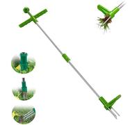 Désherbeur Manuel Ergonomie Extracteur de Mauvaises,Désherbeur mécanique avec 3 Griffes en Acier Inoxydable,Manche en Alliage