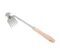 Désherbeur Manuel Extracteur de Mauvaises Herbes Outil Désherbage Jardinage Transplantoir Acier Inoxydable Poignée Ergonomique Adapté Au Jardin Terras, Six Dents, 32cm