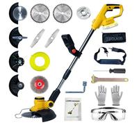 Désherbeur sans fil pour batterie Dewalt 20 V avec 4 types de lames, moteur sans balais, débroussailleuse légère pour pelouse, cour et buisson (sans batterie)