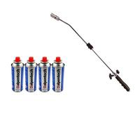 ALPENTECH - Désherbeur Thermique Écologique à Gaz Butane avec 4 Recharges Incluses | Lance 80cm | Allumage Piézo | Polyvalent pour Jardin, Pavés, Barbecue.
