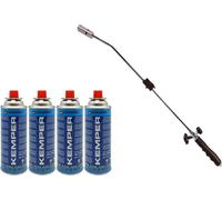 Desherbeur thermique piezo Chalumeau gaz + 4 Recharges gaz KEMPER