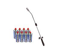 Desherbeur thermique piezo Chalumeau gaz + 8 Recharges Desherbant thermique Brule herbes