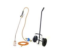 Desherbeur thermique + Tuyau gaz 5m, Détendeur propane, Allume gaz & Chariot à roues - Bruleur gaz 60mm Mauvaises Herbes KEMPER