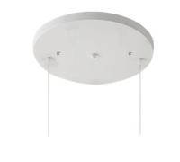 DESHOME Ø 20 cm Rosace pour lampe Rosace à 2 trous Rosace en métal Blanc mat Rosace pour 2 Lustre Cache-fil Rosace pour plafonnier, pour suspension Plafonnier