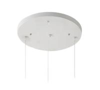 DESHOME Ø 35 cm Rosace pour lampe Rosace à 3 trous Rosace en métal Blanc mat Rosace pour 3 Lustre Cache-fil Rosace pour plafonnier, pour suspension Plafonnier