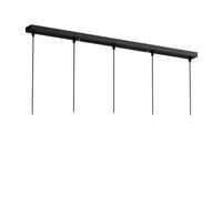 DESHOME Cache Fil pour Lustre Plafond Noir Rosace Plafond Luminaire 5 Trous 100cm Diamètre Longue Plaque Fixation Plafonnier Pince Châssis Base Cable Suspension Luminaires avec Accessoires