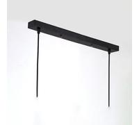 DESHOME L 40 cm Rosace pour lampe Rosace à 2 trous Rosace en métal Noir mat Rosace pour 2 Lustre Cache-fil Rosace pour plafonnier, pour suspension Plafonnier