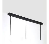 DESHOME L 60 cm Rosace pour lampe Rosace à 3 trous Rosace en métal Noir mat Rosace pour 3 Lustre Cache-fil Rosace pour plafonnier, pour suspension Plafonnier