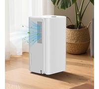 Déshumidificateur 16L/24h, mode nuit, déshumidificateur électrique avec minuterie 24h, fonction dégivrage, appareil déshumidificateur pour lutter contre l'humidité, idéal pour les caves, environ 30°