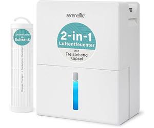 Déshumidificateur 2,7 L, silencieux, blanc – Appareil 2-en-1 pour déshumidifier les pièces, idéal pour les chambres, les salles de bains et les caves, avec un cylindre de déshumidification réutilisabl