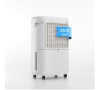 Déshumidificateur 20L/jour pour 40-60 m² - Silencieux (42 dB), Double Drainage, Compact avec Roulettes et Filtre HEPA
