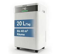 Déshumidificateur, capacité de 20 litres par jour, réservoir de 4,5 litres, adapté pour les pièces jusqu'à 40 m², avec ioniseur, réfrigérant R290