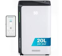 Monzana® Déshumidificateur d'air 20L/Jour 30 m² - WiFi Smart Home App - Absorbeur d'Humidité Automatique, purificateur d'air, avec minuterie 24h anti moisissure anti humidité