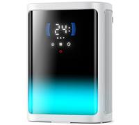Deshumidificateur d air 3L, Déshumidificateurs Electrique Anti Moisissure | Déshumidificateur 60W,dégivrage auto, silencieux <35dB, minuterie 6/8/12H, lampe 7 couleurs pour bain chambre armoire (Blanc)