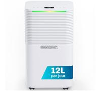 Déshumidificateur d’air MONZANA® 12L/jour 20 m² Purificateur d'air pour personnes allergiques Minuterie 24h salle de bain interieur