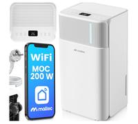 Déshumidificateur MalTec 12 litres/jour 32m² Réservoir 2l Décongélation Wifi Hygrostat avec minuterie Sécurité enfants pour chambre à coucher Salon