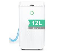 Déshumidificateur de 12 litres par jour, avec compresseur, 3 modes, fonctionnement silencieux, minuterie