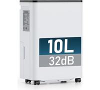 Déshumidificateur électrique 10L avec affichage digital de l'humidité, arrêt automatique, silencieux pour la maison, la salle de bain, la cave ou le camping-car jusqu'à 30 m²
