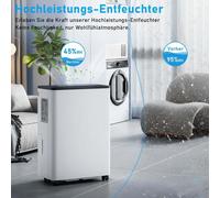Déshumidificateur électrique, 20 litres par jour, avec écran LED numérique, ultra silencieux, économe en énergie. Déshumidificateur pour la maison, adapté aux pièces de 45 m², idéal pour les chambres 