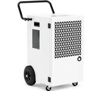 Déshumidificateur électrique de grande capacité, 120 litres : Déshumidificateur électrique avec réservoir de 7 litres, vidange continue, minuterie 24 heures, compresseur R290, adapté aux espaces de 30