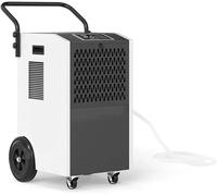 Déshumidificateur électrique professionnel, capacité de 73 litres par jour, idéal pour déshumidifier des pièces jusqu'à 695 m², adapté aux garages, caves, sous-sols et habitations (blanc). Il est équi