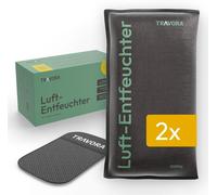 Déshumidificateur en forme de coussin - Kit anti-humidité - Pour l'intérieur de la voiture - Agent déshydratant réutilisable - 2 x 1 kg - Noir