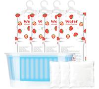 Déshumidificateur Pour la Maison, sac Déshumidificateur 280 g, Déshumidificateurs avec 2 sacs de Recharge de 280 g et Absorbeur d'humidité Pour Armoire (lot de 4), à Auspendre Contre l'humidité