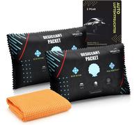 Déshumidificateur pour voiture - Absorbeur d'humidité pour voiture - Empêche le buée sur les vitres - Réutilisable - Indicateur de saturation - 2 x 400g - Noir