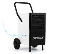 Déshumidificateur Professionnel 60L/Jour COSTWAY Max 697 m² avec Tuyau de Vidange Roulettes Pompe Intégrée 2 Vitesse Ventilateur