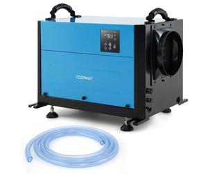 Déshumidificateur Professionnel COSTWAY-58,5 L/Jour-3 Modes-Minuterie 24 H-Démarrage Différé-Jusqu'à 80 m²-Dégivrage Auto-Bleu