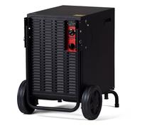 Déshumidificateur professionnel Woods WCD4 PRO, 230 m², 2 vitesses, 11,4 l, 41 l/24 h, hygrostat, fonctionnement jusqu'à +2 °C, poignée et roulettes, 60 dB, IPX1, noir